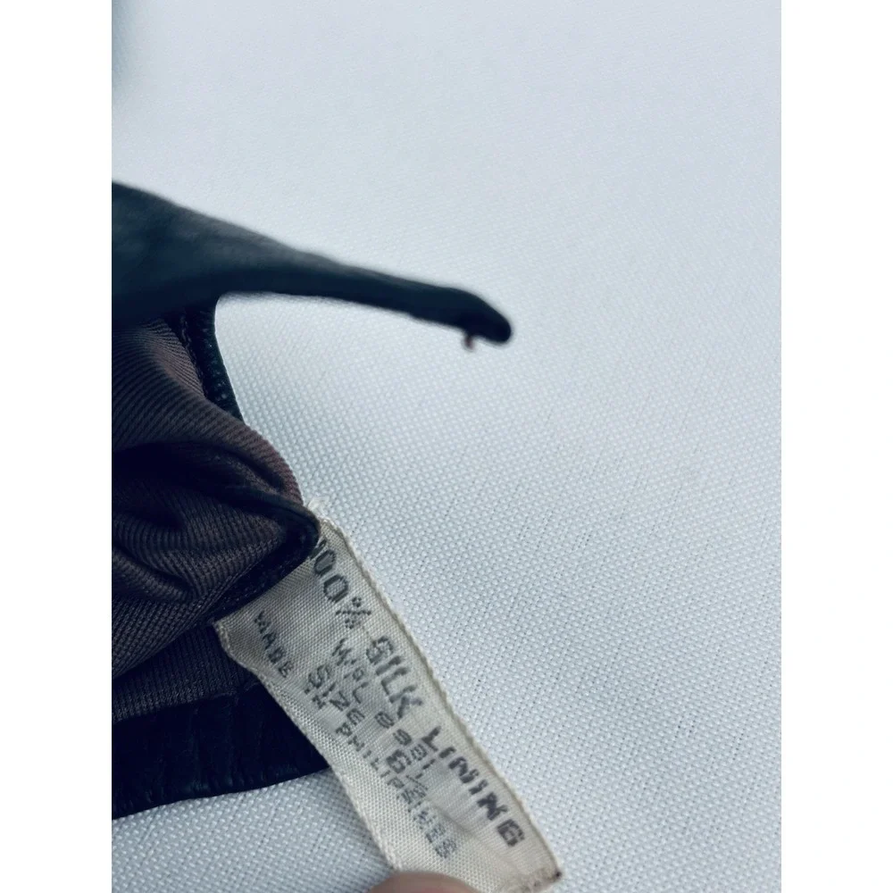 Vintage Lot Of 3 Womens Leather Gloves Silk Lined Sz 6.5 & 7 White Brown Black